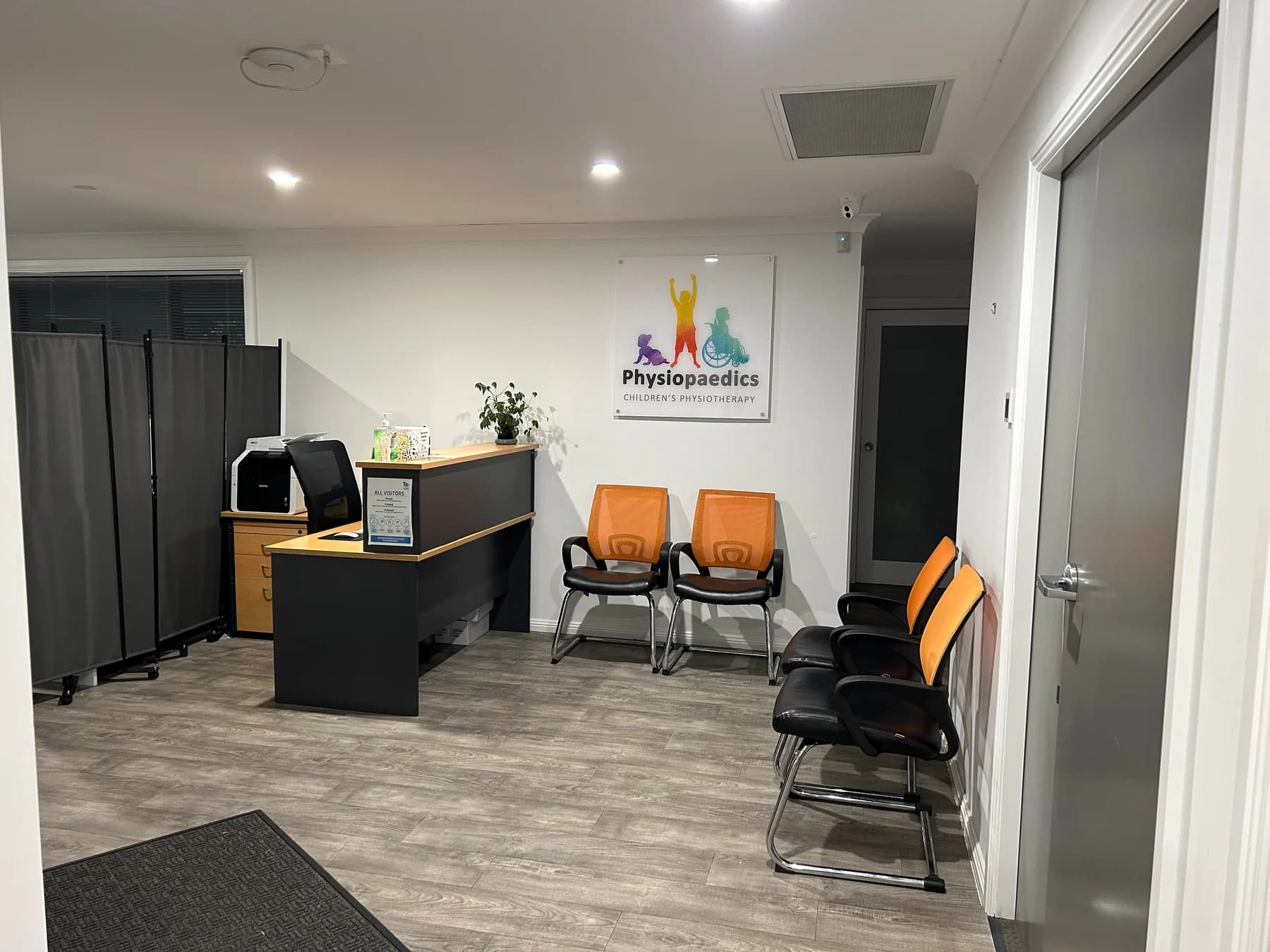 The Physiopaedics waiting room and reception desk
